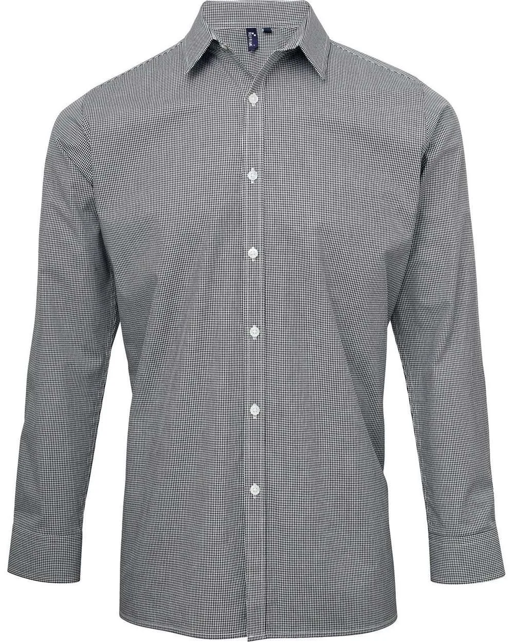 Artisan Collection by Reprime RP220 Men's Microcheck Gingham Cotton Shirt — blank garment, front view