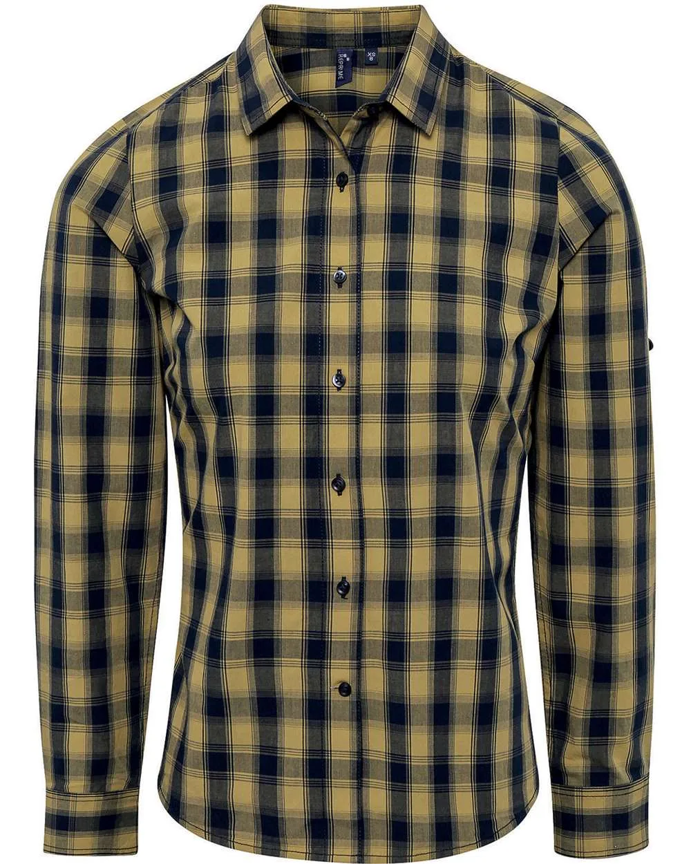 Artisan Collection by Reprime RP350 Women's Mulligan Check Cotton Dress Shirt — blank woven shirt, front view