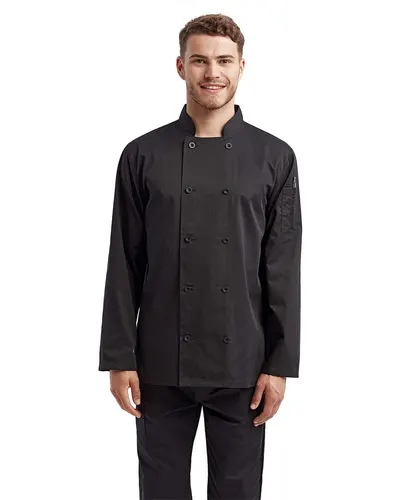 Artisan Collection by Reprime RP657 Unisex Recycled Chef Coat — blank jacket, front view