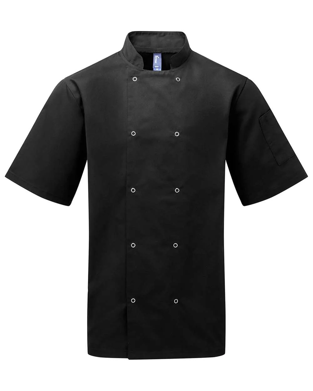 Artisan Collection by Reprime RP664 Unisex Ten Studded Front Short Sleeve Chef Coat — blank jacket, front view