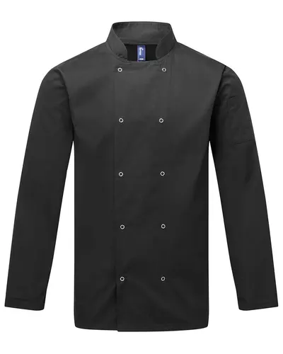 Artisan Collection by Reprime RP665 Unisex Ten Studded Front Chef Coat — blank jacket, front view