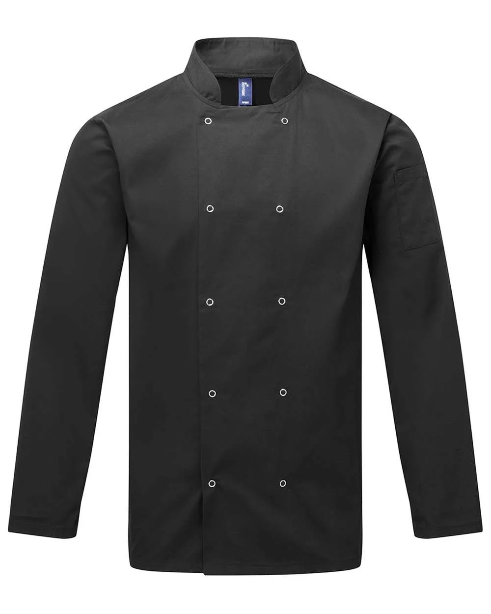Artisan Collection by Reprime RP665 Unisex Ten Studded Front Chef Coat — blank jacket, front view
