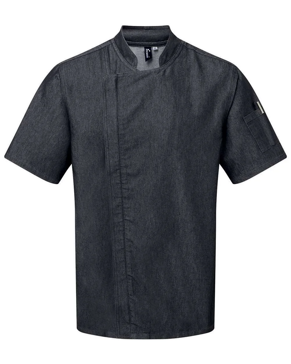 Artisan Collection by Reprime RP906 Unisex Zip-Close Short Sleeve Chef's Coat — blank jacket, front view