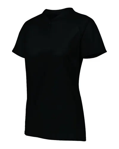 Augusta Sportswear 1567 Women's Attain Two-Button Jersey — blank t-shirt, front view