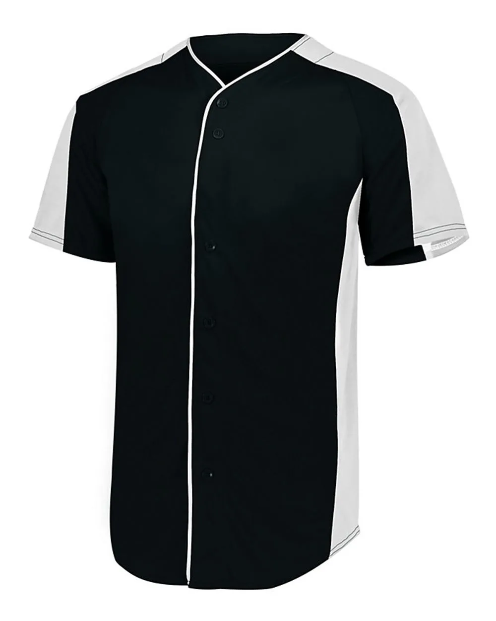 Augusta Sportswear 1655 Men's Full Button Baseball Jersey — blank t-shirt, front view