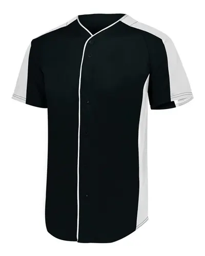 Augusta Sportswear 1656 Youth Full Button Baseball Jersey — blank t-shirt, front view