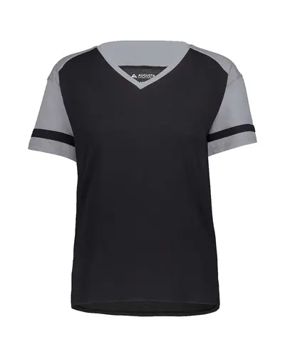 Augusta Sportswear 2914 Women's Triblend Fanatic 2.0 V-Neck T-Shirt — blank t-shirt, front view
