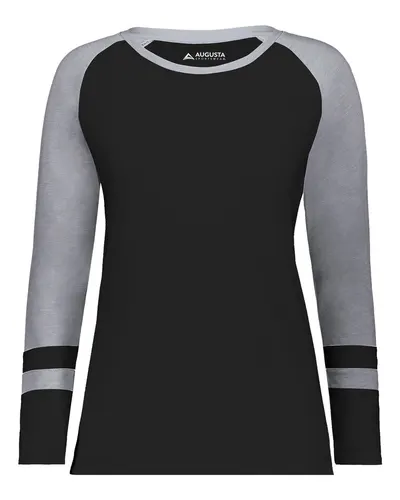 Augusta Sportswear 2917 Women's Triblend Fanatic 2.0 Long Sleeve T-Shirt — blank long sleeve tee, front view