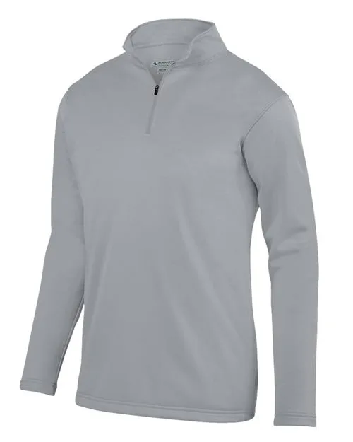 Augusta Sportswear 5508 Youth Wicking Fleece Quarter-Zip Pullover — blank fleece pullover, front view