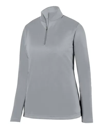 Augusta Sportswear 5509 Women's Wicking Fleece Quarter-Zip Pullover — blank fleece pullover, front view