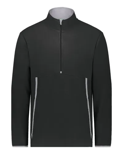 Augusta Sportswear 6856 Youth Eco Revive™ Polar Fleece Quarter-Zip Pullover — blank fleece pullover, front view