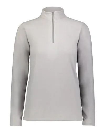 Augusta Sportswear 6864 Women's Eco Revive™ Micro-Lite Fleece Quarter-Zip Pullover — blank fleece pullover, front view
