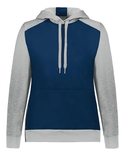 Augusta Sportswear 6867 Women's Eco Revive™ Three-Season Triblend Fleece Hooded Sweatshirt — blank hooded sweatshirt, front view