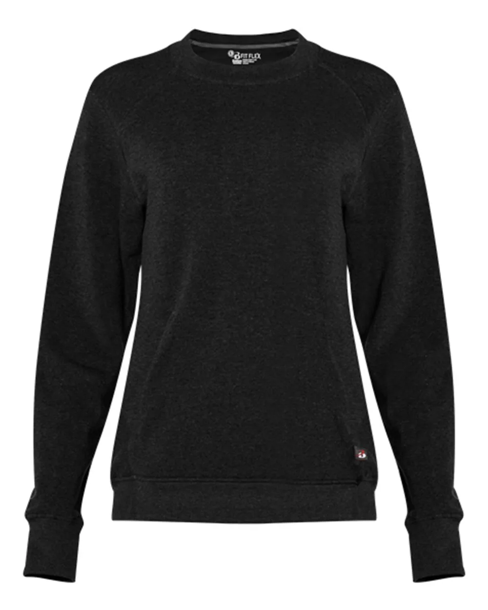 Badger 1041 Women's FitFlex French Terry Crewneck Sweatshirt — blank crewneck sweatshirt, front view