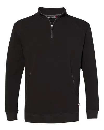 Badger 1060 Men's FitFlex French Terry Quarter-Zip Pullover — blank garment, front view