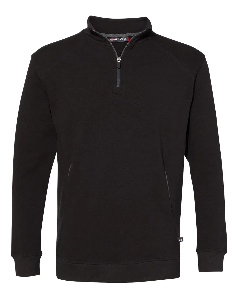 Badger 1060 Men's FitFlex French Terry Quarter-Zip Pullover — blank garment, front view
