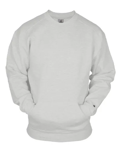 Badger 1252 Unisex Pocket Crewneck Sweatshirt — blank crewneck sweatshirt, front view