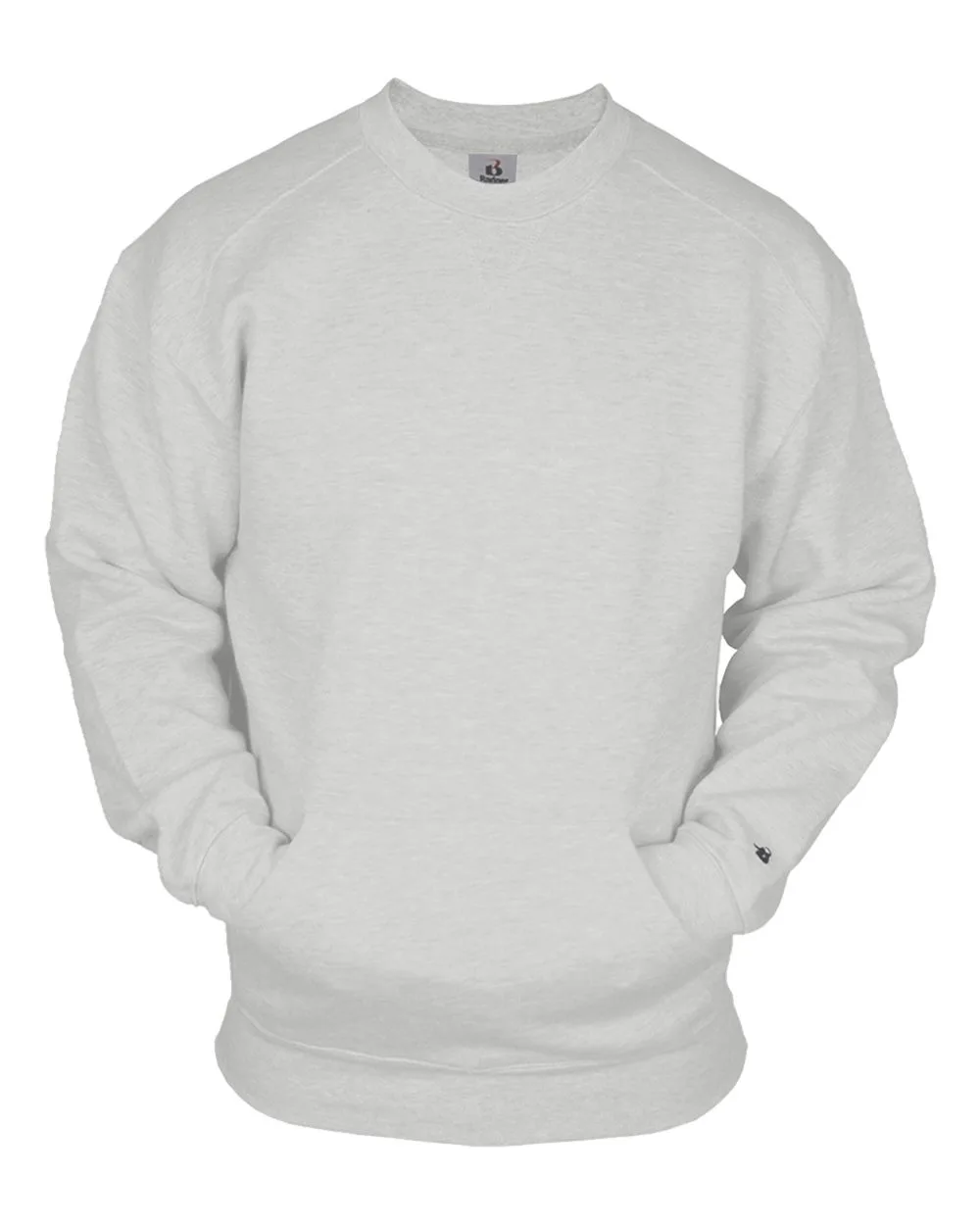 Badger 1252 Unisex Pocket Crewneck Sweatshirt — blank crewneck sweatshirt, front view