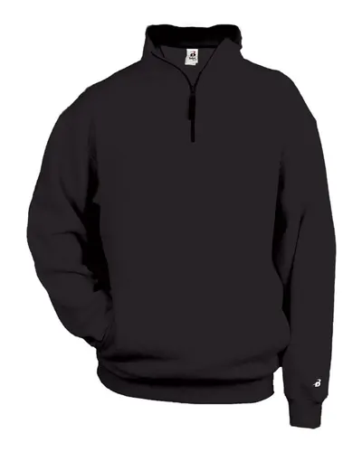 Badger 1286 Men's Quarter-Zip Sweatshirt — blank crewneck sweatshirt, front view