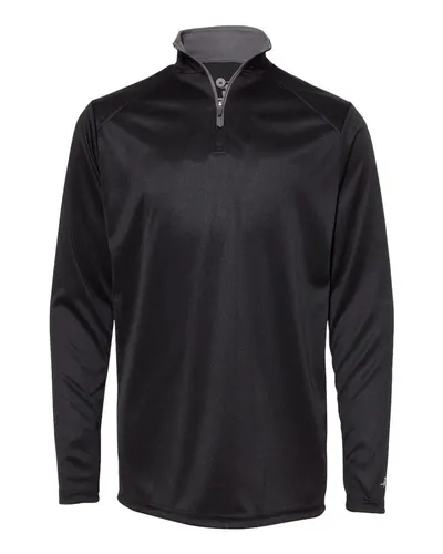 Badger 2102 Youth B-Core Quarter-Zip Pullover — blank garment, front view