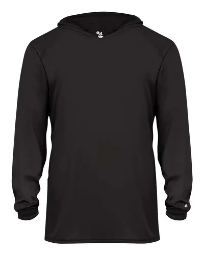 Badger 2105 Youth B-Core Long Sleeve Hooded T-Shirt — blank hooded sweatshirt, front view