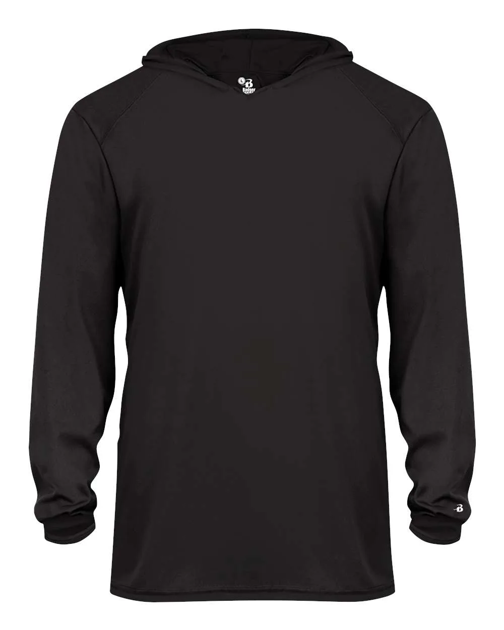 Badger 2105 Youth B-Core Long Sleeve Hooded T-Shirt — blank hooded sweatshirt, front view