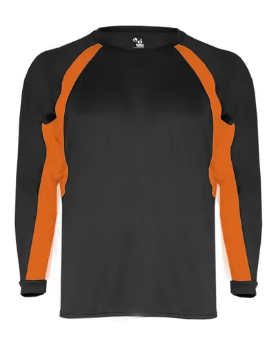 Badger 2154 Youth B-Core Hook Long Sleeve T-Shirt — blank long sleeve tee, front view