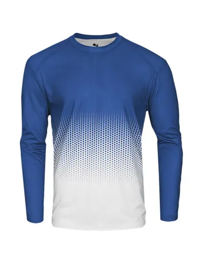 Badger 2224 Youth Hex 2.0 Long Sleeve T-Shirt — blank long sleeve tee, front view