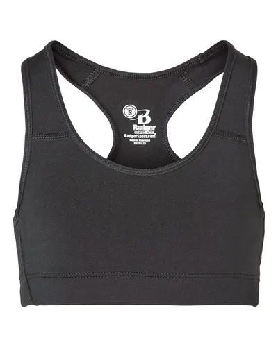 Badger 2636 Girls' B-Sport Bra Top — blank garment, front view