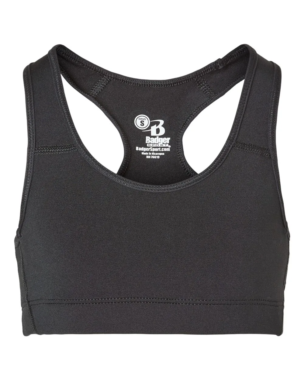 Badger 2636 Girls' B-Sport Bra Top — blank garment, front view