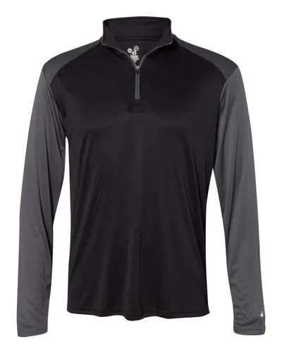 Badger 4006 Men's Ultimate SoftLock™ Sport Quarter-Zip Pullover — blank garment, front view