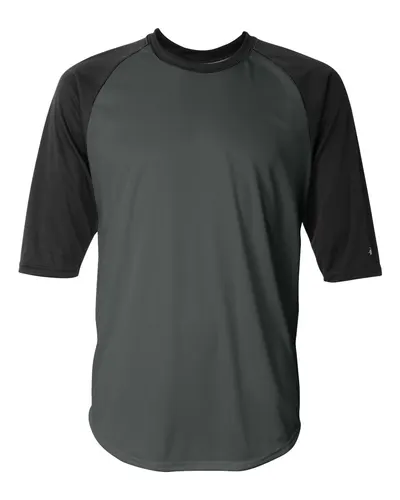Badger 4133 Men's B-Core Three-Quarter Sleeve Baseball T-Shirt — blank t-shirt, front view