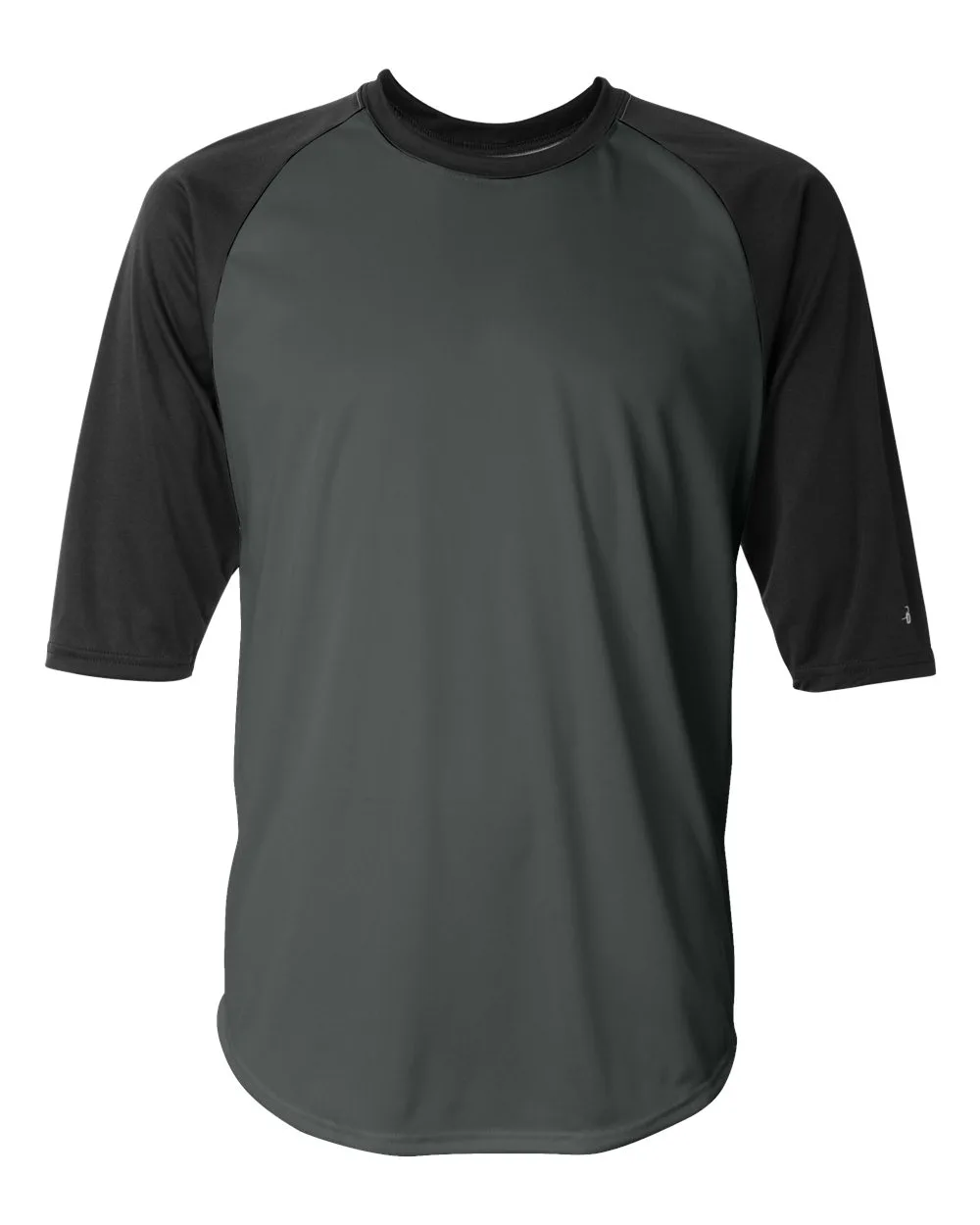 Badger 4133 Men's B-Core Three-Quarter Sleeve Baseball T-Shirt — blank t-shirt, front view