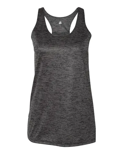 Badger 4161 Women's Tonal Blend Racerback Tank Top — blank tank top, front view