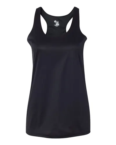 Badger 4166 Women’s B-Core Racerback Tank Top — blank tank top, front view