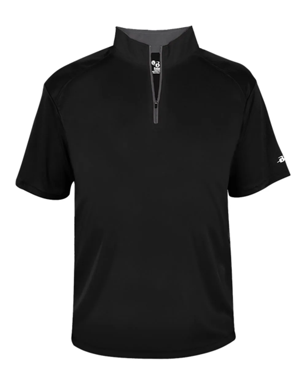 Badger 4199 Men's B-Core Short Sleeve Quarter-Zip — blank garment, front view