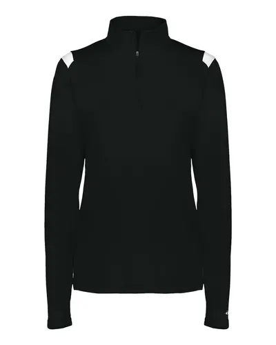 Badger 4266 Women's On The Rise Quarter-Zip Pullover — blank garment, front view