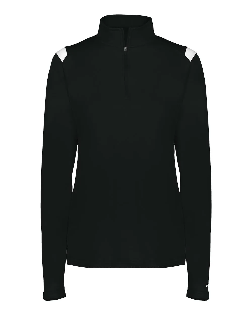 Badger 4266 Women's On The Rise Quarter-Zip Pullover — blank garment, front view