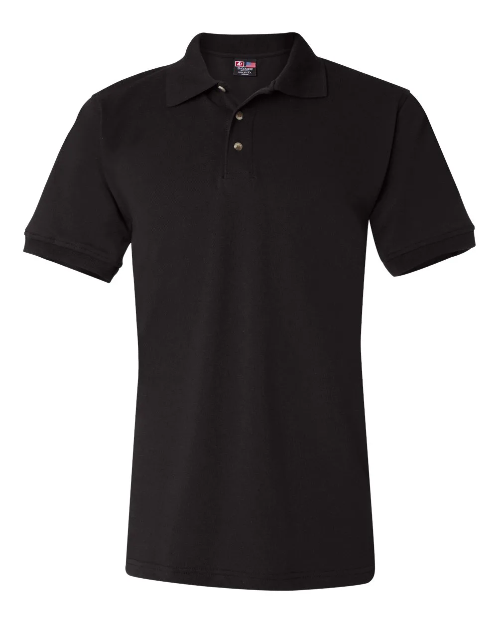 Bayside 1000 Unisex USA-Made Polo — blank polo, front view