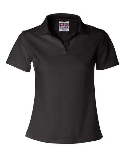 Bayside 1050 Women's USA-Made V-Neck Polo — blank polo, front view