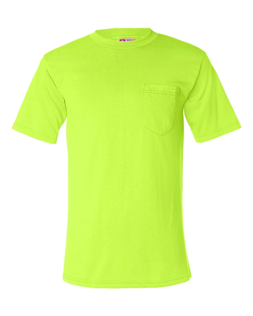 Bayside 1725 Unisex USA-Made 50/50 Pocket T-Shirt — blank t-shirt, front view