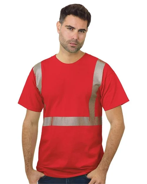 Bayside 3700 Unisex USA-Made Hi-Visibility Comfort Trim T-Shirt — blank t-shirt, front view