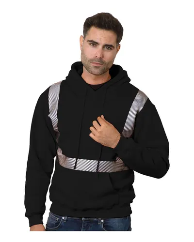 Bayside 3739 Unisex USA-Made High Visibility Hooded Sweatshirt — blank hooded sweatshirt, front view