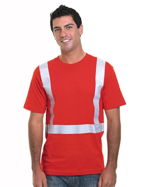 Bayside 3755 Unisex USA-Made Hi-Visibility Performance T-Shirt — blank t-shirt, front view