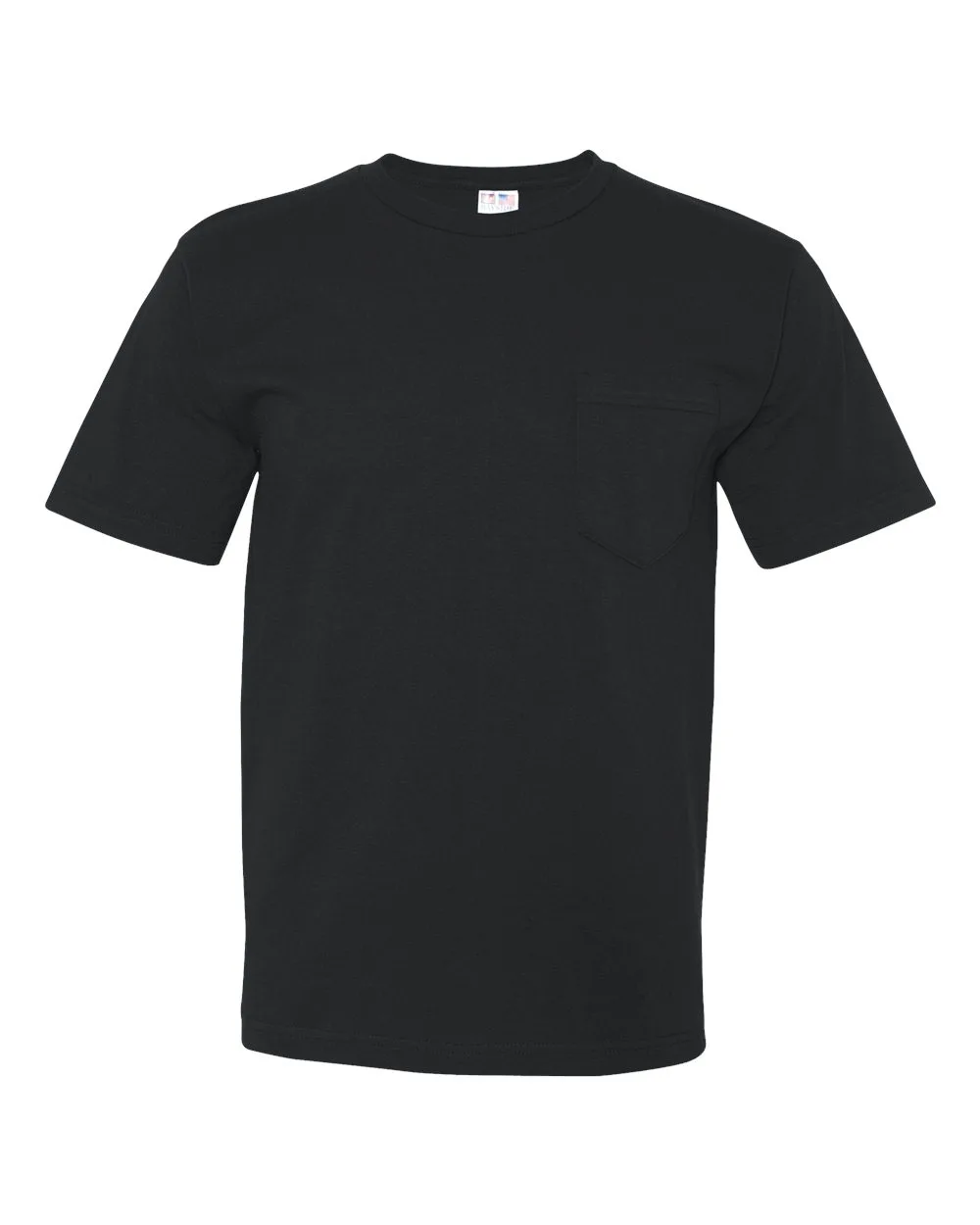 Bayside 5070 Unisex USA-Made Midweight Pocket T-Shirt — blank t-shirt, front view
