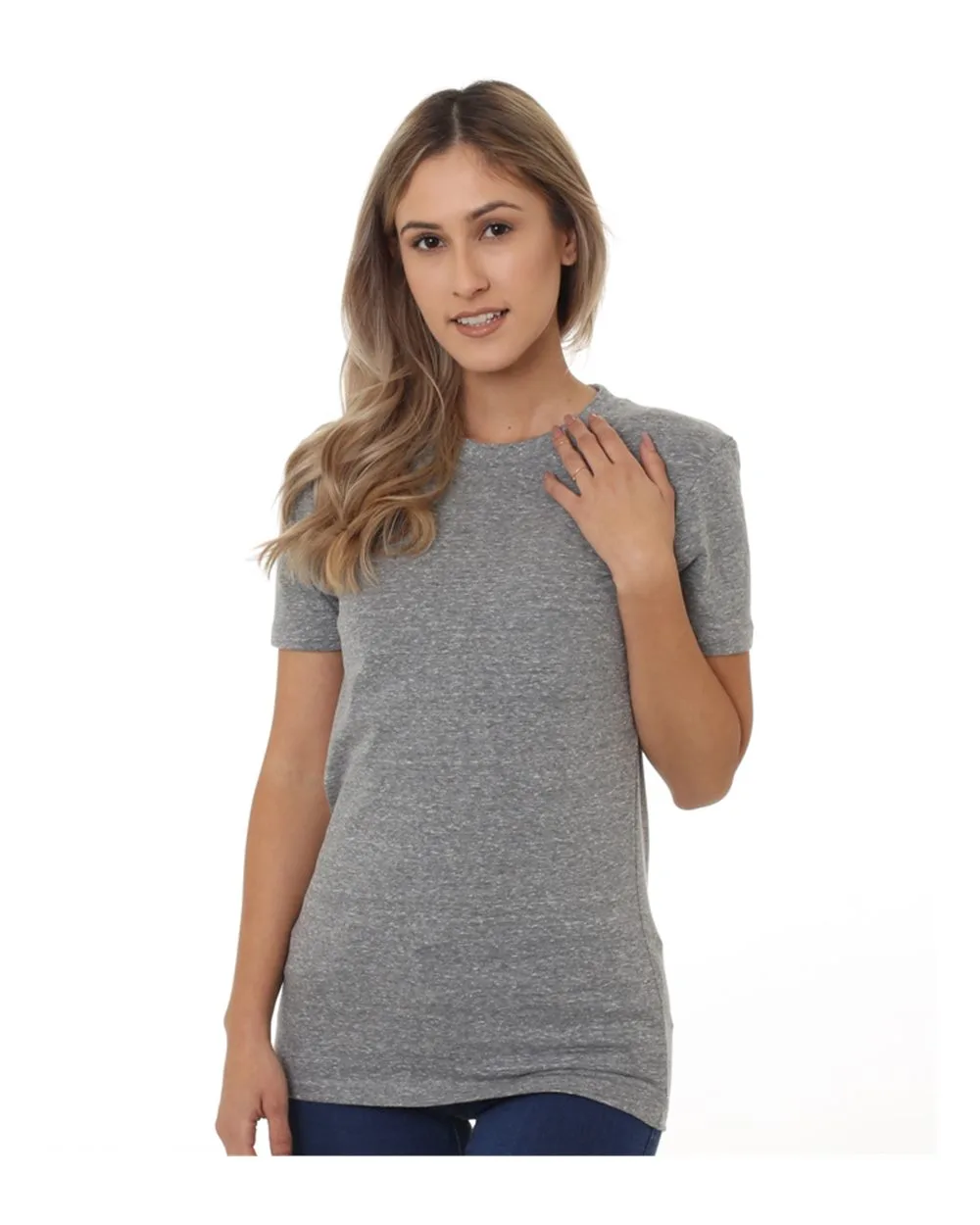 Bayside 5810 Women's USA-Made Triblend T-Shirt — blank t-shirt, front view