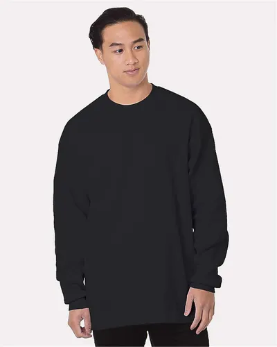 Bayside 8205 Men's USA-Made Heavyweight Waffle Knit Thermal — blank garment, front view
