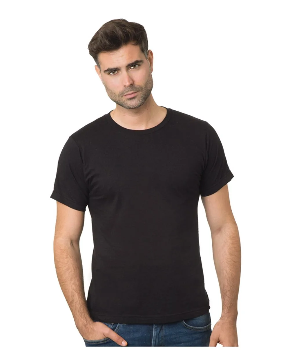 Bayside 9500 Unisex Fine Jersey T-Shirt — blank t-shirt, front view