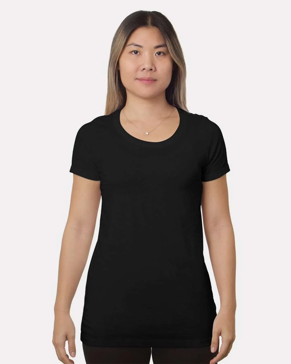 Bayside 9625 Women's Fine Jersey T-Shirt — blank t-shirt, front view
