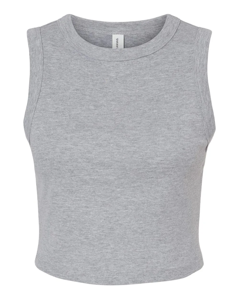 BELLA + CANVAS 1013 Women's Micro Rib Muscle Crop Tank — blank tank top, front view